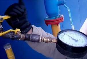 Description of control pressure testing of gas pipelines in an apartment building