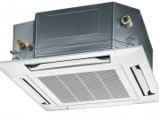 Split system with cassette-type indoor unit, its installation and maintenance