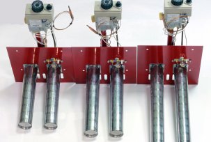 Características de diseño y principio de funcionamiento de los quemadores de gas para la caldera.