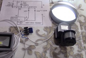 Motion sensor for LED spotlight - principle of operation and installation location