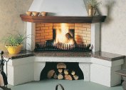 Corner fireplaces for a private house