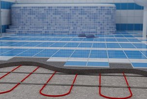 Technology for laying electric underfloor heating under tiles