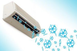 Air conditioner with low temperature kit and its temperature sensor