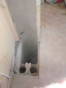 broken ventilation shaft in the kitchen