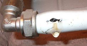 A poorly mounted plastic pipe may burst during operation