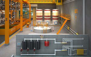 An example of water heating production