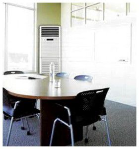 columned air conditioning in the interior of the office