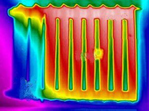 Cast iron radiator operation through a thermal imager
