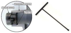Mounting key and radiator section connection unit