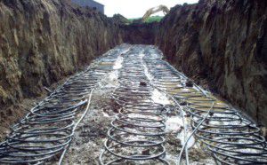 Installation d'un circuit de chauffage géothermique horizontal