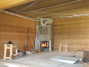 Installation af en pejs med luftvarme