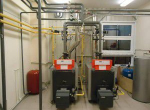 Apartment building boiler room