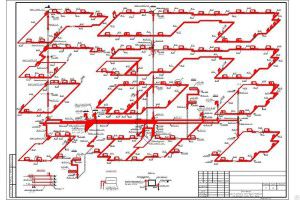 Apartment building heating scheme