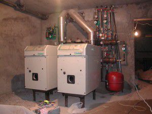 Diesel heating with two boilers