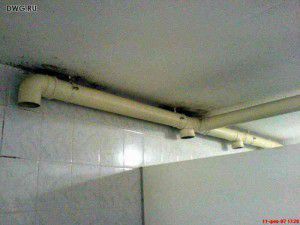 example of the use of sewer pipes as exhaust ventilation ducts