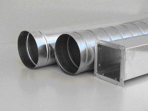 air ducts of various diameters and section shapes
