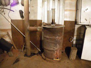 Home-made barrel boiler