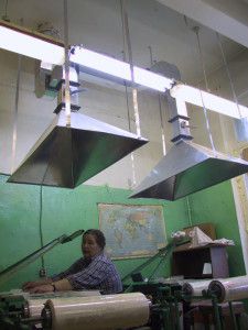 exhaust hoods for local ventilation of the workshop