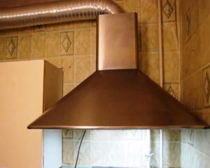 Hood with corrugated duct