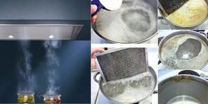 Cleaning the hood with soda